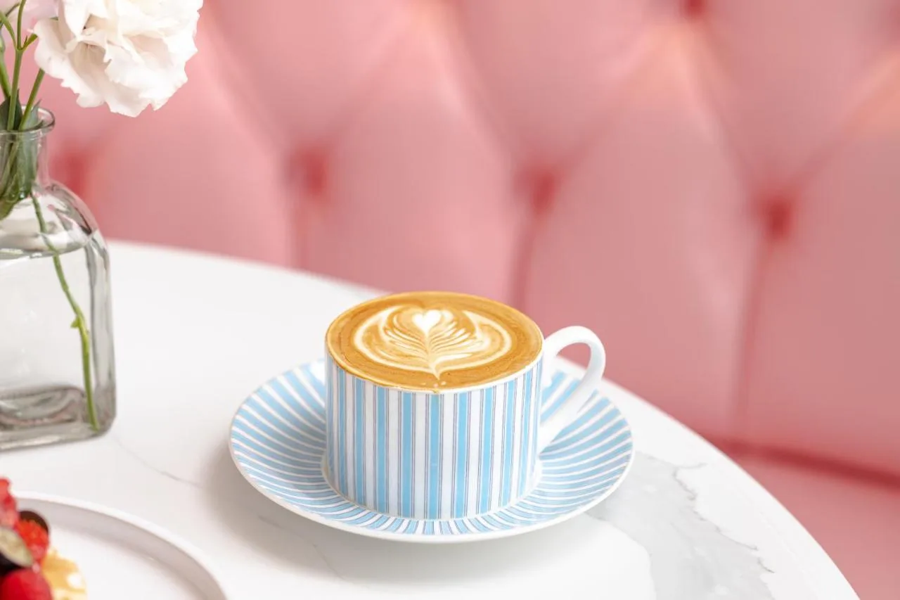 Cup of coffee on a plate at The Randolph Hotel Oxford